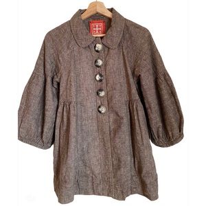 Free People Chambray Button Swing Jacket